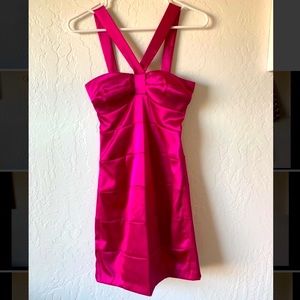 Hot pink mini dress